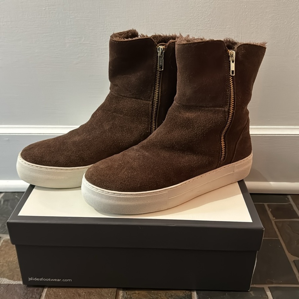 J/Slides Winnie - chocolate brown suede boots